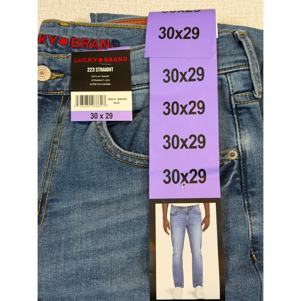 Lucky Brand 223 Straight Leg Men Blue Stretch Denim Jean 30x29 Americana Classic